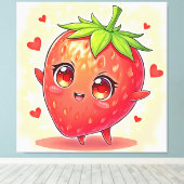 Adorable Sweet Strawberry Bliss Leinwanddruck (Insitu (Holzboden))