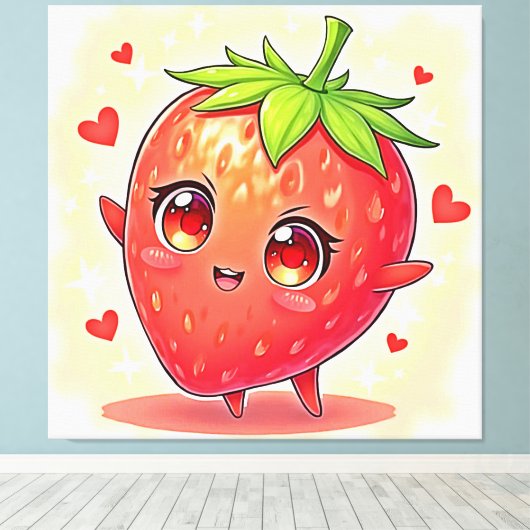 Adorable Sweet Strawberry Bliss Leinwanddruck (Insitu (Holzboden))