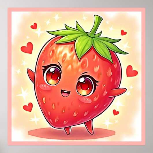 Adorable Sweet Strawberry Bliss Poster (Vorne)