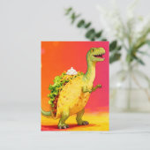 Adorable Taco Dino Postkarte (Stehend Vorderseite)