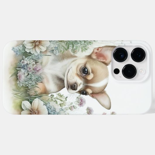 ADORABLE TAN WHITE CHIHUAHUA PUPPY HUND Case-Mate iPhone HÜLLE (Rückseite (Horizontal))