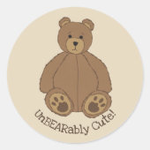 Adorable Teddy Bär Classic Round Sticker (Vorderseite)