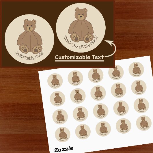 Adorable Teddy Bär Classic Round Sticker