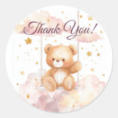 Adorable Teddy Bär - Danke Sticker (Vorderseite)