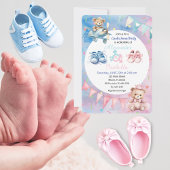 Adorable Teddy Bären Gender Reveal Party Einladung