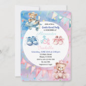 Adorable Teddy Bären Gender Reveal Party Einladung (Vorderseite)