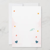 Adorable Teddy Bären Stars Herz Babydusche Einladung (Rückseite)