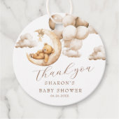 Adorable Teddy Bären über dem Mond Danke Geschenkanhänger (Vorderseite)