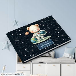 Adorable Teddy Bear Astronaut Gästebuch für Jungen