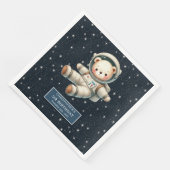 Adorable Teddy Bear Astronaut Napkins Baby Dusche Serviette (Ecke)