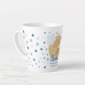 Adorable Teddy Bear Baby Boy Birth Stats Milchtasse (Linke Ecke)