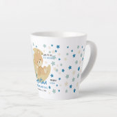 Adorable Teddy Bear Baby Boy Birth Stats Milchtasse (Rechte Ecke)