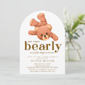 Adorable Teddy Bear Baby Dusche Einladung (Stehend Vorderseite)
