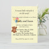 Adorable Teddy Bear Baby Dusche Einladung (Stehend Vorderseite)