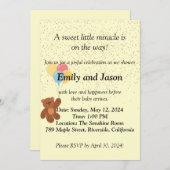 Adorable Teddy Bear Baby Dusche Einladung (Vorne/Hinten)