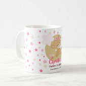 Adorable Teddy Bear Baby Girl Birth Stats Kaffeetasse (Vorderseite Links)