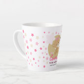 Adorable Teddy Bear Baby Girl Birth Stats Milchtasse (Linke Ecke)