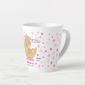 Adorable Teddy Bear Baby Girl Birth Stats Milchtasse (Rechte Ecke)