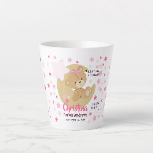 Adorable Teddy Bear Baby Girl Birth Stats Milchtasse
