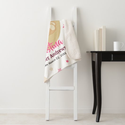 Adorable Teddy Bear Baby Girl Birth Stats Sherpadecke (Beispiel)