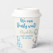 Adorable Teddy Bear - Baby Shower Boy Pappbecher (Rückseite)