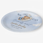 Adorable Teddy Bear Baby shower boy Pappteller (Schrägansicht)