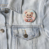 Adorable Teddy Bear Baby - Soft Pastell Design Button (Beispiel)