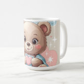 Adorable Teddy Bear Baby - Soft Pastell Design Kaffeetasse (VorderseiteRechts)