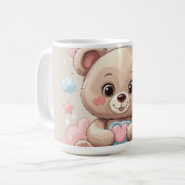 Adorable Teddy Bear Baby - Soft Pastell Design Kaffeetasse (Vorderseite Links)