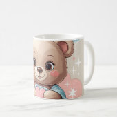 Adorable Teddy Bear Baby - Soft Pastell Design Kaffeetasse (VorderseiteRechts)