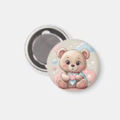 Adorable Teddy Bear Baby - Soft Pastell Design Magnet (Vorderseite/Rückseite)