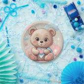 Adorable Teddy Bear Baby - Soft Pastell Design Pappteller (Party)