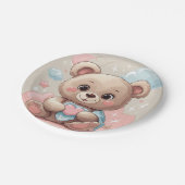 Adorable Teddy Bear Baby - Soft Pastell Design Pappteller (Schrägansicht)