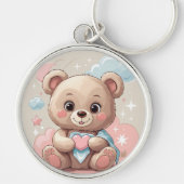 Adorable Teddy Bear Baby - Soft Pastell Design Schlüsselanhänger (Vorne)