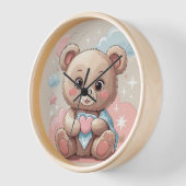 Adorable Teddy Bear Baby - Soft Pastell Design Uhr (Winkel)