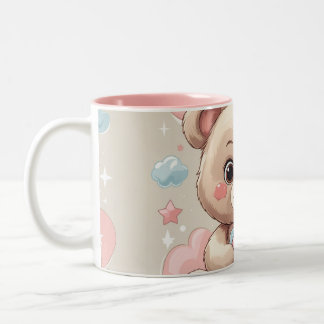 Adorable Teddy Bear Baby - Soft Pastell Design Zweifarbige Tasse