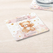 Adorable Teddy Bear Birthday – Custom Coaster Rechteckiger Pappuntersetzer (angewinkelt)