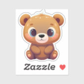 Adorable Teddy Bear Cub Animal Cartoon Graphic 🧸 Aufkleber (Blatt)