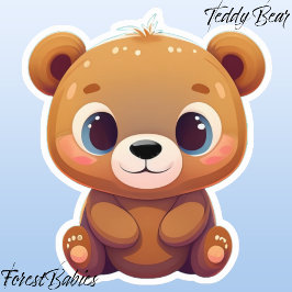 Adorable Teddy Bear Cub Animal Cartoon Graphic 🧸 Aufkleber