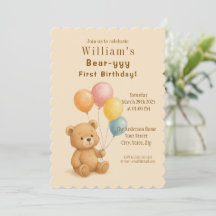 Adorable Teddy Bear Geburtstagsfeier Einladung