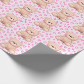 Adorable Teddy Bear Gift Wrap - für Baby Girls Geschenkpapier (Ecke)