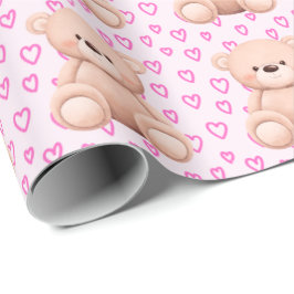Adorable Teddy Bear Gift Wrap - für Baby Girls Geschenkpapier