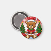 Adorable Teddy Bear im Santa Anzug Magnet (Vorderseite/Rückseite)