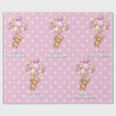  Adorable Teddy Bear Pink Baby Shower  Geschenkpapier (Flach)