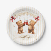Adorable Teddy Bear "Ready to Pop" Baby Shower Pappteller (Vorderseite)