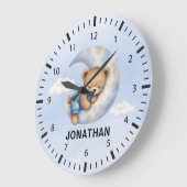 Adorable Teddy Bear Room Boy Große Wanduhr (Winkel)