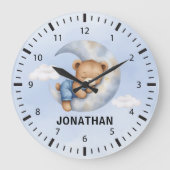 Adorable Teddy Bear Room Boy Große Wanduhr (Vorderseite)