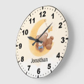 Adorable Teddy Bear Room Boy Große Wanduhr (Winkel)