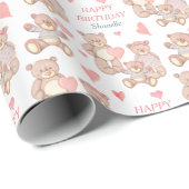 Adorable Teddy Bears Happy BIrthday Geschenkpapier (Rolleneckpunkt)