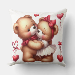 Adorable Teddy Bears in Liebe Niedlicher Valentins Kissen